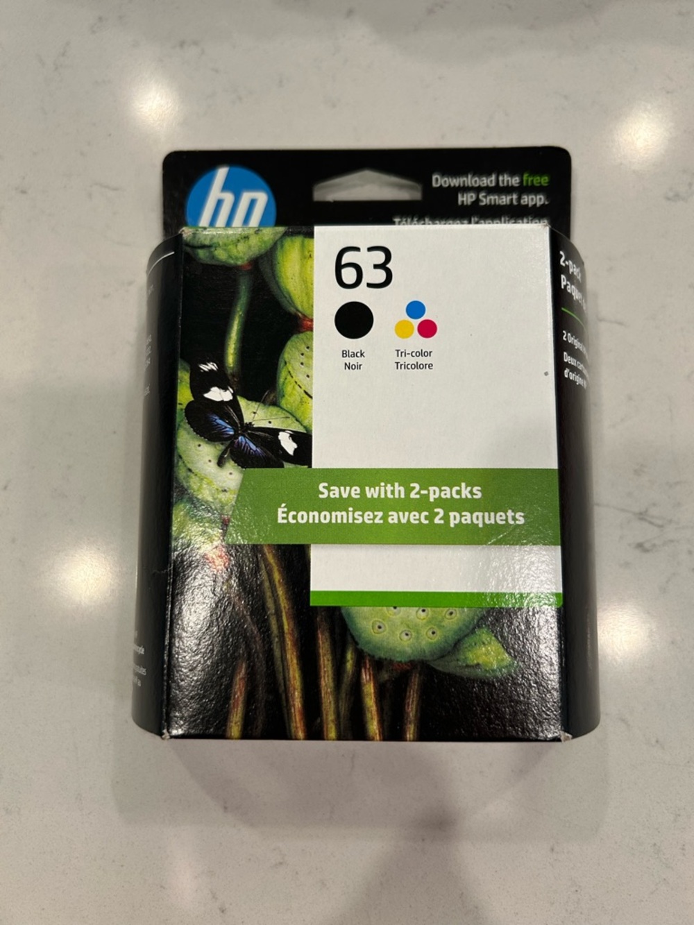 HP 63 Replacement Ink Pack in Black and Cyan/Magenta/Yellow